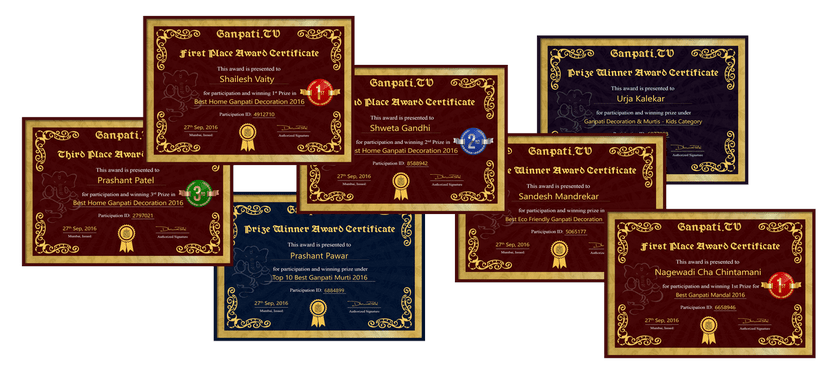 Ganpati.TV Certificates 2017